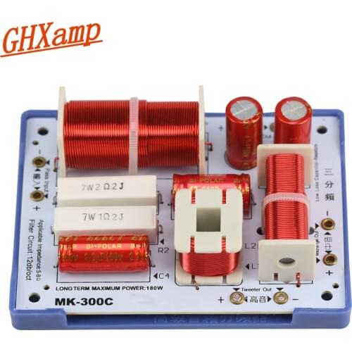 GHXAMP 180W 3 Way Crossover Home Theater Bookshelf Speaker Bass Mid Tweeter Frequency Divider For 5-8OHM 5-10" inch Speaker 2PCS