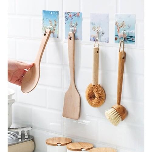 Deer Hooks Transparent Strong Self Adhesive Door Wall Hangers Hooks Suction Heavy Load Rack Cup Sucker for Kitchen Bathroom