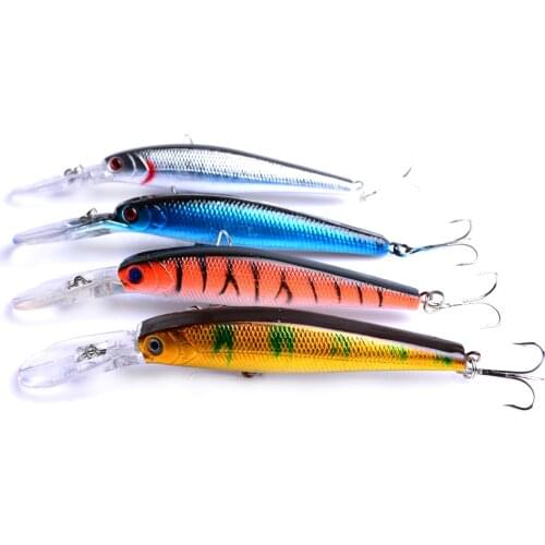 40Pcs 12.5cm 14g japan Hard Bait Laser Minnow Fishing Lure pesca hooks fish wobbler tackle crankbait artificial lures ZH013