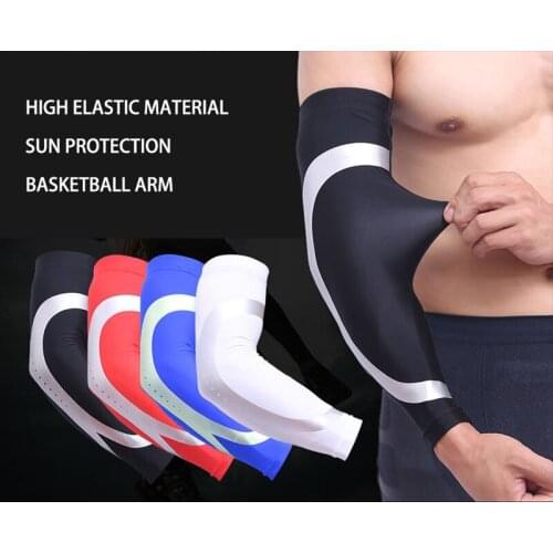 1Pcs Mens Sports Fitness Silicone Antislip Armguards Arm Protector Basketball Elastic Comfortable Elbow Safety pad Sleeve