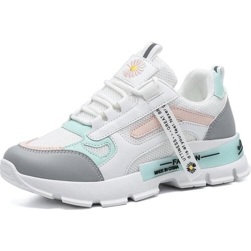 Spring Korean Platform Sneakers Women Shoes Thick Bottom Chunky Sneakers Breathable Mixed Colors Slip On Casual Shoes Woman 2021
