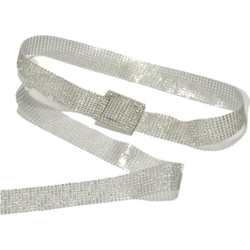 Luxury Women Full Rhinestone Inlaid Round Heart Oval Buckle Belt Jeans Waistband