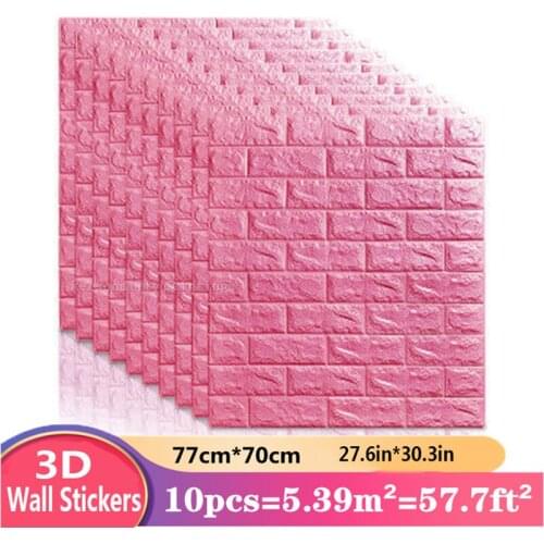 1/10pcs 3D Self-Adhesive Wall Sticker Home Decor Classic Brick Grain Wallpaper Stickers For Living Room Bedroom TV Decoration