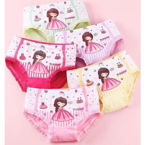 4pcs/Lot New Arrive Girl Underwears Childrens Briefs Cartoon Designs Kids Underwear Cotton Baby Panties Kids Shorts Underwear