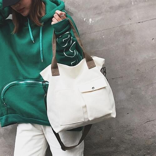 2019 Brand Large Pocket Casual Tote Womens Handbag Shoulder Bags Canvas High Capacity Crossbody For Women Messenger Bag