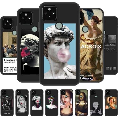 Brooklyn Bridge Art Painting Phone Case For Google Pixel 5 4 3A XL TPU Black Fundas Google Pixel 5 XL 4G 5G Monla Lisa Soft Bag