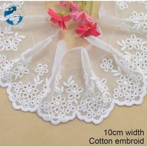 10cm width Cotton embroid lace sewing ribbon guipure lace african lace fabric trim wedding lace DIY Garment Accessories#3341