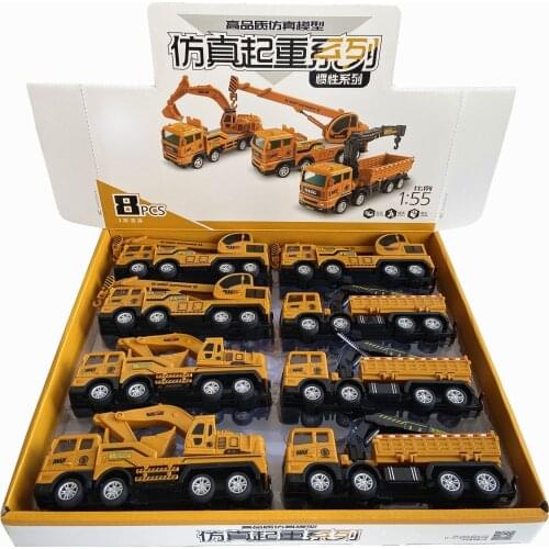 Birthday present toy models children interesting inertial urban construction vehicles Excavator Crane toy cars set