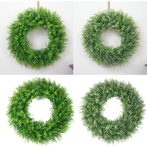 17' Green Leaf Wreath Artificial Greenery Wreath Christmas Summer Indoor Wreaths Front Door Wall Party Celebration Decor