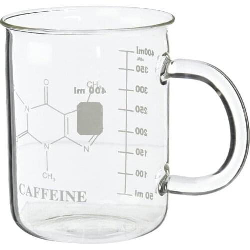 450ML Caffeine Beaker Mug Graduated Beaker Mug with Handle Borosilicate Glass Cup