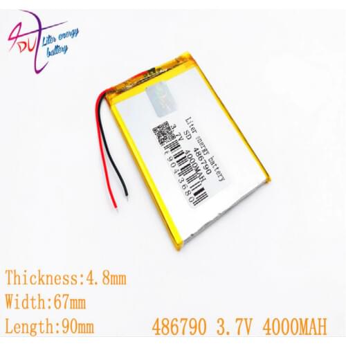 Liter energy battery 486790 3.7V 4000mAh 456590 506590 Lithium Polymer Li-Po li ion Rechargeable cells For Mp3 MP4 MP5