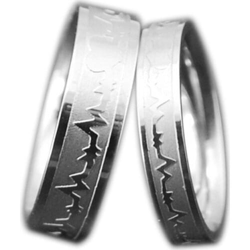 MANGOSKY 4mm 6mm Titanium ECG Ring for Men and Women