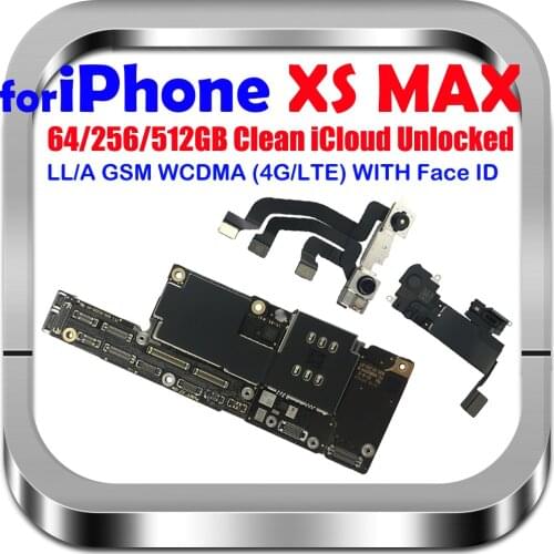 Free iCloud Original For iPhone XS MAX Motherboard 64gb 128gb 256gb Unlocked For iPhone X S MAX Logic Board With Chips LTE 4G