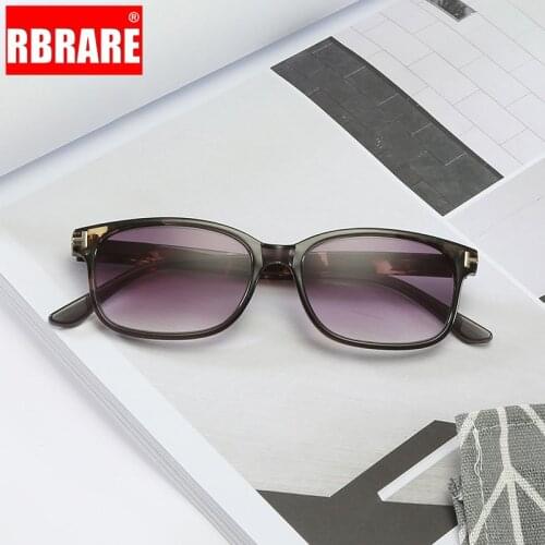 RBRARE Fashion Gradient Gray Reading Glasses Progressive Multi-focus Reading Sun Glasses Men Prescription Glasses Women Okulary