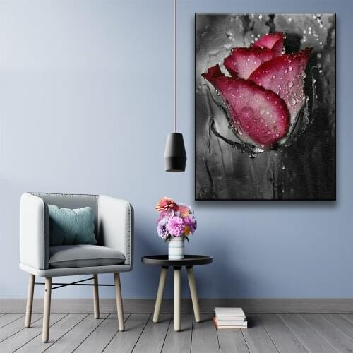 Cool Colors Painting By Numbers Flowers Rose Heart Acrylic Oil Painting Handmade Kits Canvas Home Decoration Unique Gifts