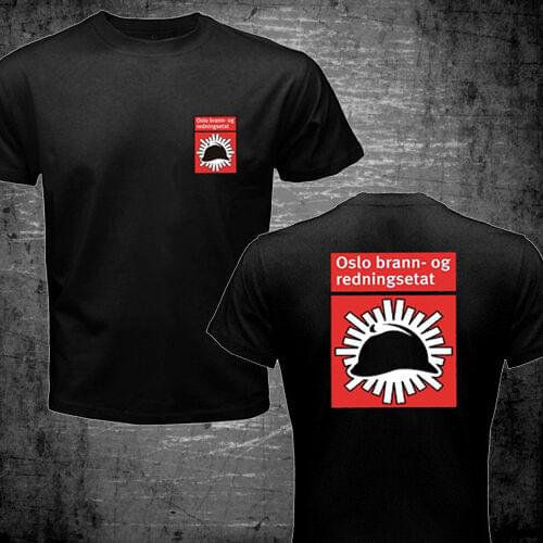 2019 New Arrivals Fash Fashion Norway Oslo Fire Department Firemen Firefighter Brann- Og Redningsetaten T-Shirt Double Side Tees