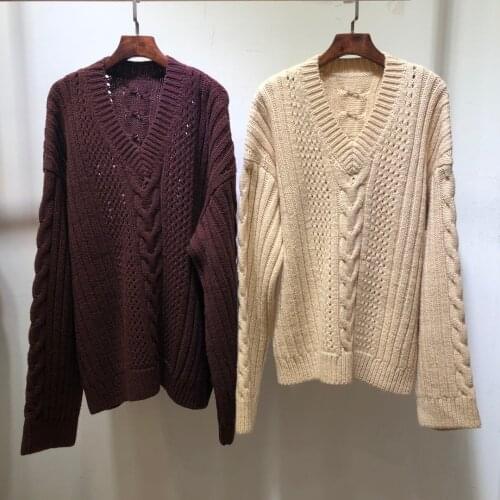 New Ladies Fashion 2021 Long Sleeve Sexy Casual Hollow Big Sweater 1104