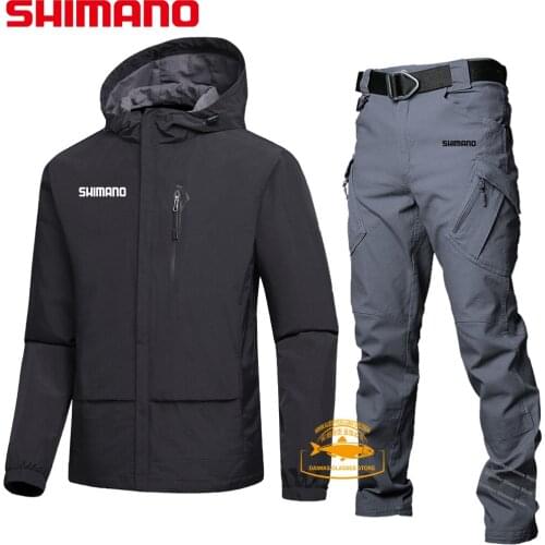 New Winter Waterproof Breathable Fishing Suit Clothes For Men Hoodie Zipper Fishing Jacket Sports Multi-pocket Fishing Pants