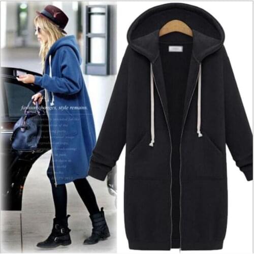 Casual Women Trench Coat Autumn Zipper Hooded Coat Female Long Trench Coat Horn Button Outwear Ladies ToP Pluse Size S-4XL CL51