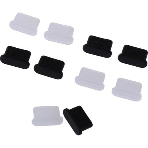 5pcs Dustproof Cover Cap Black Transparent Jack Charger Plug USB Type-C Port Anti-dust Plug For Mobile Phone