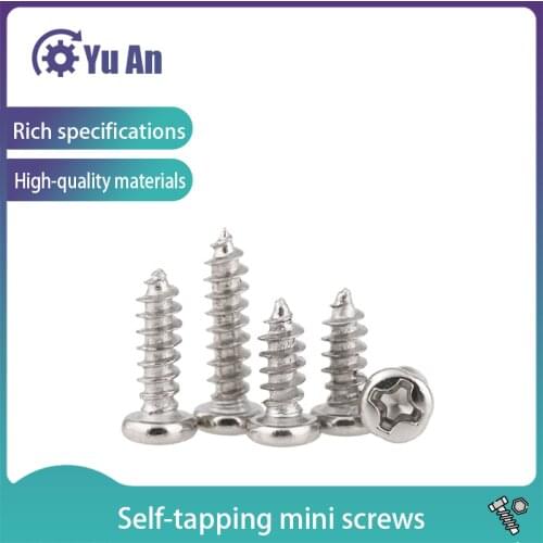 Cross Pan Head Self Tapping Mini Screws Hardened PA Philips Round Head Tapping Electronic small screw M1M1.2M1.7 1000pcs