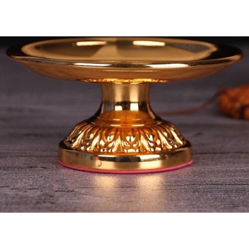Tibet Tibetan Mikky Buddhism Copper Gilt Manza Manla Mann Tea Tray Plate
