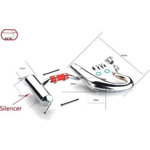 Pipe,exhaust tuning pipe with NEW silencer for Losi 5IVE-T