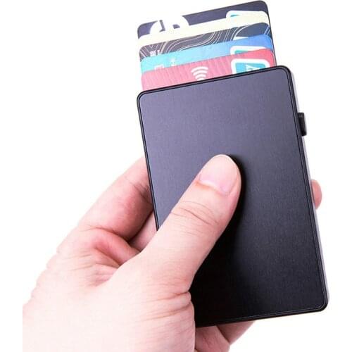 ZOVYVOL Anti-theft Single Box Smart Wallet Slim RFID Fashion Clutch Pop-up Push Button Card Holder Name Card Case