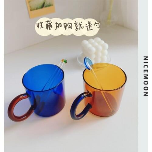 Vintage Thickened Travel Coffee Beer Mugs Couples Cafe Drinkware Dazzle Colour Milk Tea Beer Glass Cup With Handle Waterbottle