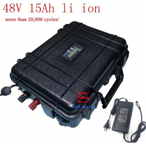 Waterproof 48V 15AH Lithium titanate battery BMS 48V battery for 1000W bike scooter bicycle golf cart inverter+5A charge