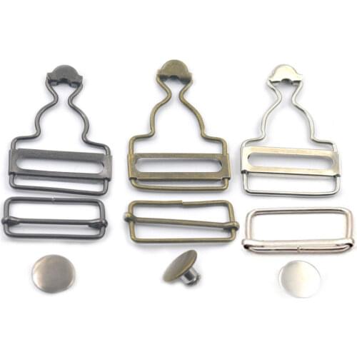 10 Sets Dungaree Fasteners Clip Brace Buckle in Suspender Bib Button Tack Strap Ring DIY