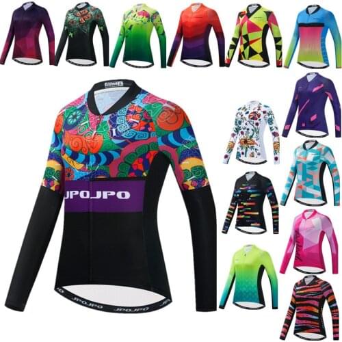 Womens Long Sleeve Cycling Shirt Lady Pro Team Sport Cycling Clothing Mountain Mtb Bicycle Clothes Breathable Bike Jersey Tops