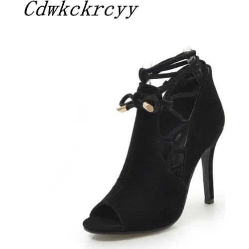 Spring and summer New pattern fashion black sexy Rome Women sandals Cross bandage Super high heel personality Women sandals