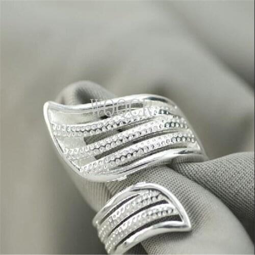 925 Sterling Silver Ring Geometric Figure Womens Jewelry Exquisite Finger Open Ring Party Birthday Gift #198