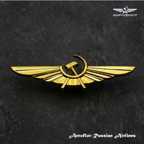 Soviet Union Air Force Badge Russian Fleet National Aviation Civil Wings Flying Eagle Logo USSR Metal Enamel Medal Brooch Pin