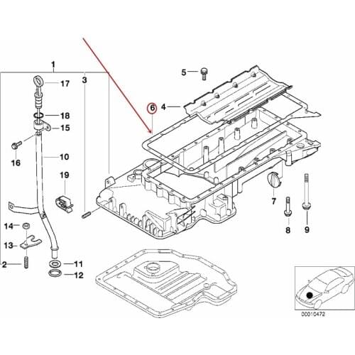11131742109 Car Engine oil sump pad Seal Suitable for 7 Series E38 E39 M62 535i 540i 735b mw740 1998 Seal sump pad Gasket