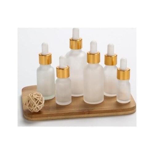 12pcs 5ml 10ml 15ml 30ml 50ml 100ml Frost Glass Dropper Bottle Empty Cosmetic Packaging Container Vials Essential Oil Bottles