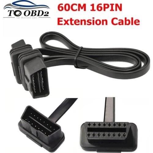 16PIN 60CM Diagnostic Cable OBDII Extension OBD2 Cable 16 Pin Male To 16Pin Female obd2 Connector for OBD II Extension cables