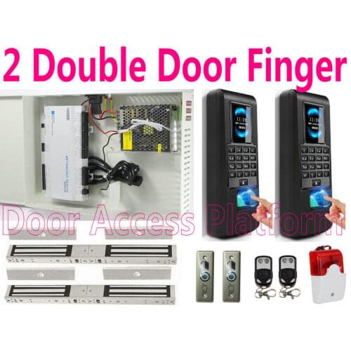 2 Double-Open-Door Fingerprint TFT LCD Color Screen All-in-one Power Controller Web server+Keypad Reader Two Door control+TCP/IP