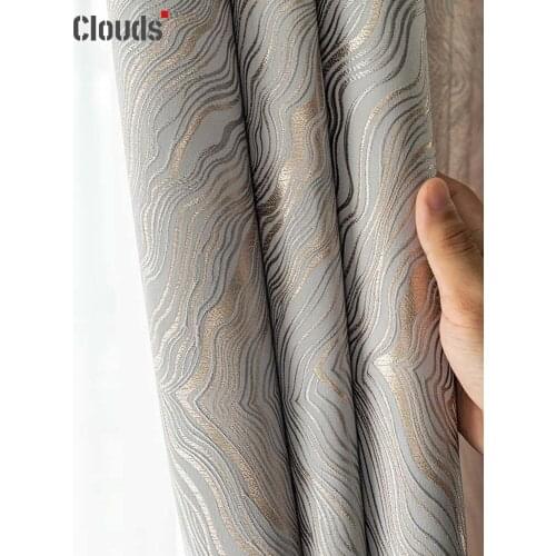 2021 New Style Curtains Luxury Modern Blackout Curtains for Living Room Simple Striped Pattern Window Curtains for Bedroom