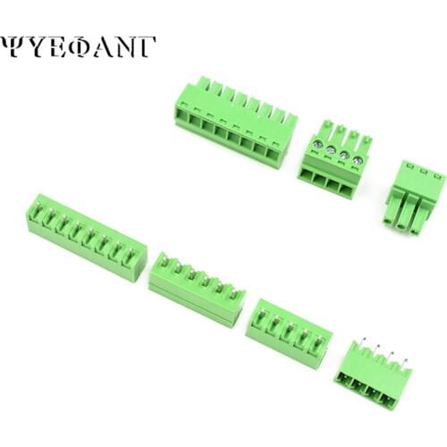 5Set 3.81 terminal block straight pin 2P 3P 4P 5P 6P 7P 8P 3.81mm pitch connector pcb screw terminal block