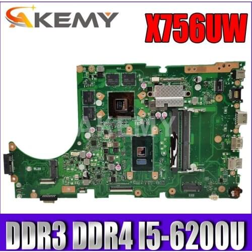 90NB0C40-R02000 Motherboard for ASUS X756UX X756UW X756UQ Mainboard I5-6200U GTX960M DDR3 DDR4 slot
