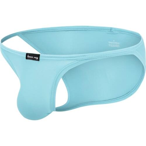 Promotion Mens Sexy Ice Silk Underwear Low Rise Bikini Briefs Sexy Men Exotic Breathable Solid Men Underwears Wholesales