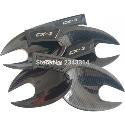 For Mazda CX-3 CX3 Accessories 2016 2017 2018 2019 Carbon Fiber Side Door Handle Bowl Door Bowl Cover Protector Trim Car Styling