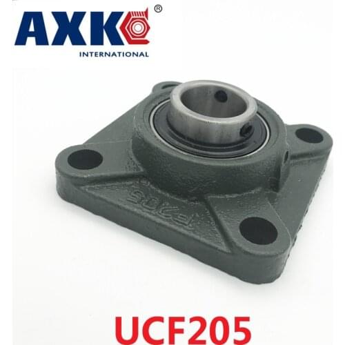 Axk 1pcs Ucf205 25mm 4-bolt Square Flange Pillow Block Bearing With Housing