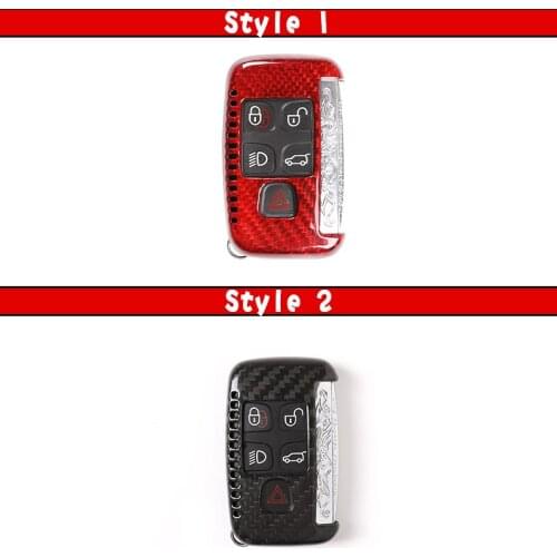 Real Carbon Fiber Key Shell Cover For Land Rover Discovery Sport For Range Rover Sport Evoque For Jaguar F-PACE Universal Parts