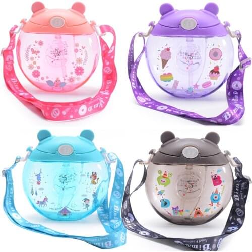 Children Baby Cartoon Sippy Cup Cute Creative Spray Cup Student Gift Water Straw Bottle for Kids Girls Boys