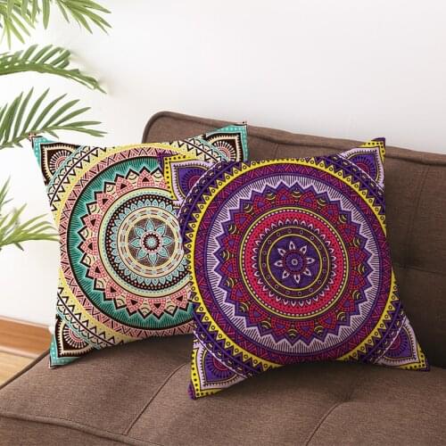 Home Boho Decor Bohemian Mandala Pillow Case Cushion Cover Throw pillow Decorative Sofa Living Room Polyester pillowcase 45x45