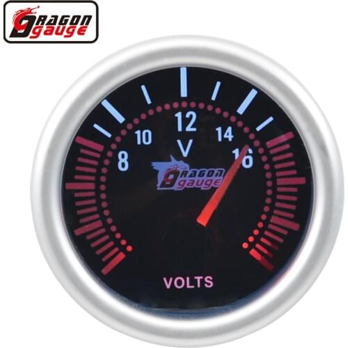 Dragon Car 2" 52mm Pointer White Backlight Auto Motor Voltage Meter Volts motorcycle Gauge Unit 8-16V Free shipping