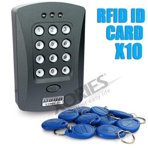 HOMSECUR Door RFID Proximity Reader Access Controller With 10 ID Cards Keyfobs NEW
